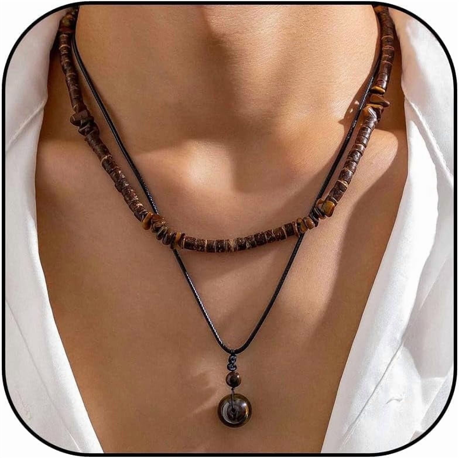 C-Beaded pendant necklace
