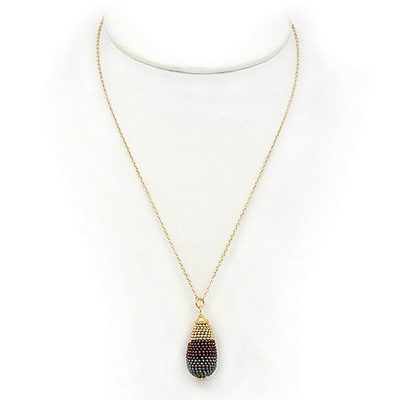 Necklace: Multi Tones Ball Chains Layered Pendant – 16” - NE-JN689GD