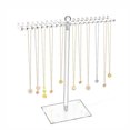 thumbnail image 1 of Necklace Organizer, Jewelry Display Stand, Clear Acrylic Rotating Necklace Tree Hanger Rack with Hooks for Necklaces Bracelets Rings, White Durable Lightweight Acrylic Material, 1 of 7