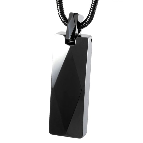 Necklace Pendant Tungsten Stainless Steel Chain Accessory [SEIYA INTERNATIONAL] Men's (Black)