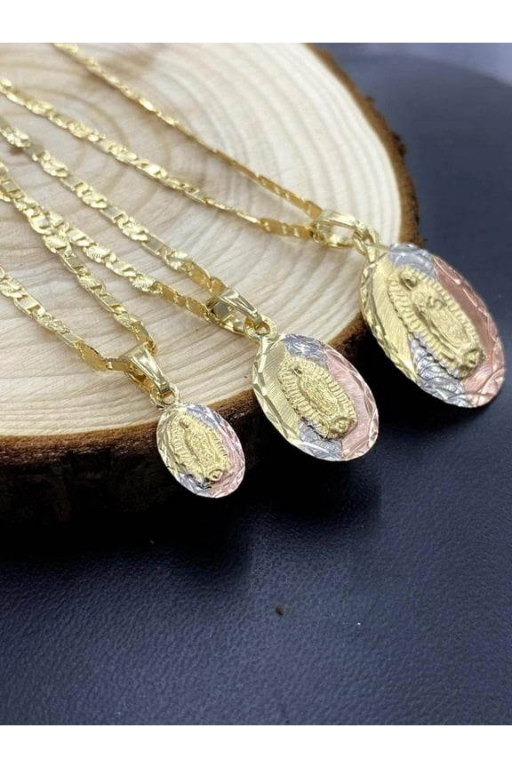 Necklace Pendant Virgencita de Guadalupe Chain 20" for Womens Cadena para Mujeres