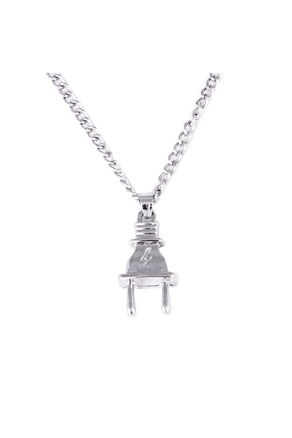 Necklace Power Plug Pendant Hip Hop Cuban Necklace Chain Necklace Birthday Valentines Day Jewelry Gifts Teen Girlfriend Wife Mom Preteen Tween Her Ideas