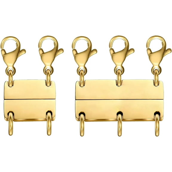 Necklace Separator for Layering Multi Necklace Layering Clasp Gold and Silver Magnetic Necklace Clasp for Layered Look, Necklace Connectors for Multiple Necklaces