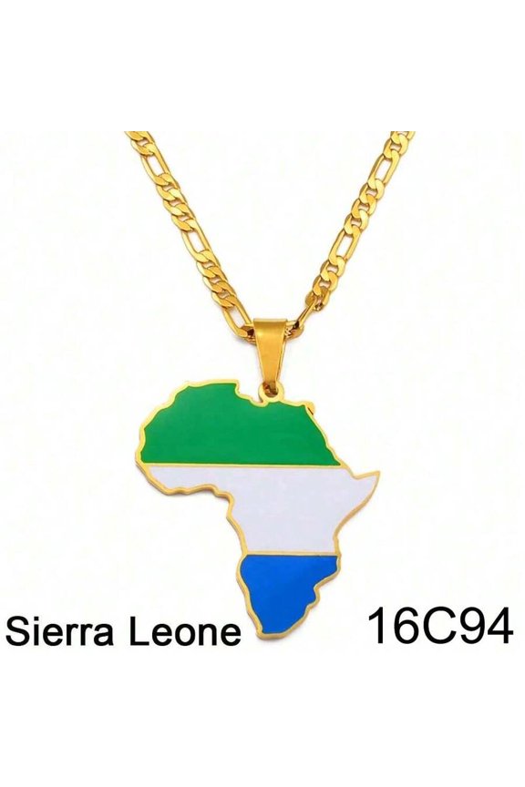 Necklace Sierra Leone Design 16C94 Goldtone