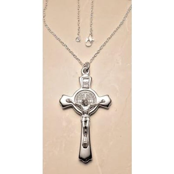 Necklace Silver Linked Chain St Benedict Cx 3"