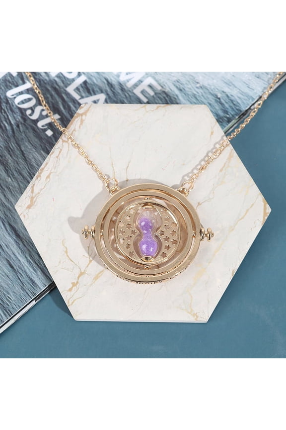 Necklace Time Necklace 3D Hourglass Necklace Rotatin