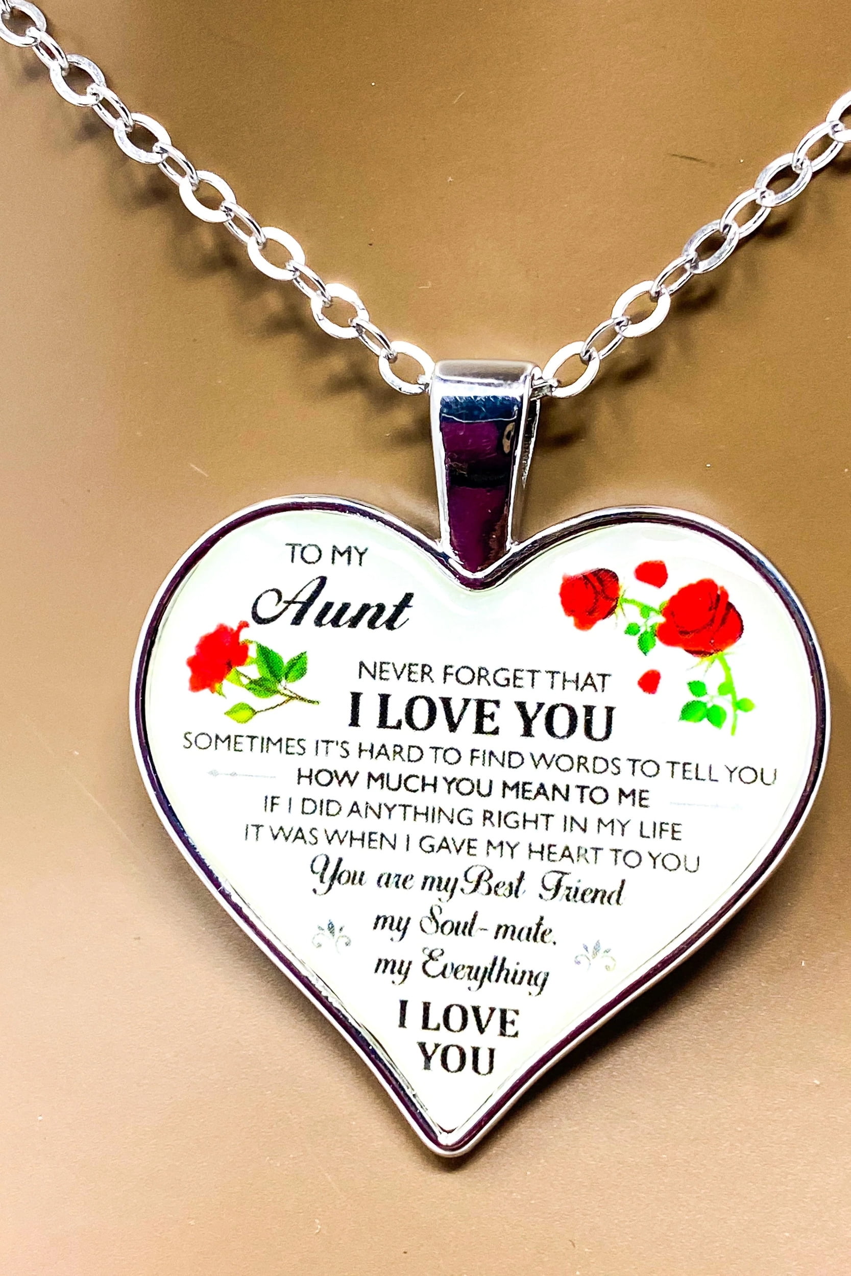 Necklace To My Aunt I Love You Heart Keepsake