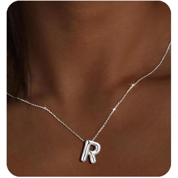 𝐁𝐮𝐛𝐛𝐥𝐞 𝐋𝐞𝐭𝐭𝐞𝐫 Necklace 𝐆𝐨𝐥𝐝 𝐈𝐧𝐢𝐭𝐢𝐚𝐥 𝐍𝐞𝐜𝐤𝐥𝐚𝐜𝐞𝐬 for Women Teens 𝐆𝐢𝐟𝐭𝐬 Trendy Stuff Pendant Necklace Gold Jewelry Birthday Gifts for Women Teen Her Mom Sister
