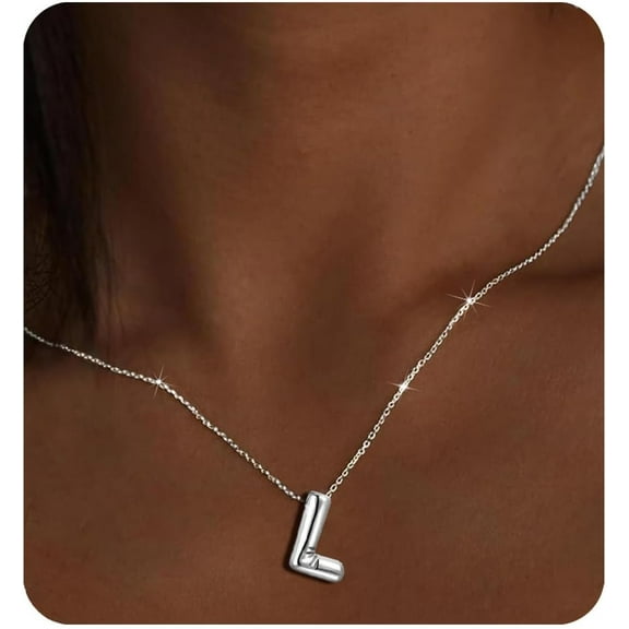 𝐁𝐮𝐛𝐛𝐥𝐞 𝐋𝐞𝐭𝐭𝐞𝐫 Necklace 𝐆𝐨𝐥𝐝 𝐈𝐧𝐢𝐭𝐢𝐚𝐥 𝐍𝐞𝐜𝐤𝐥𝐚𝐜𝐞𝐬 for Women Teens 𝐆𝐢𝐟𝐭𝐬 Trendy Stuff Pendant Necklace Gold Jewelry Birthday Gifts for Women Teen Her Mom Sister