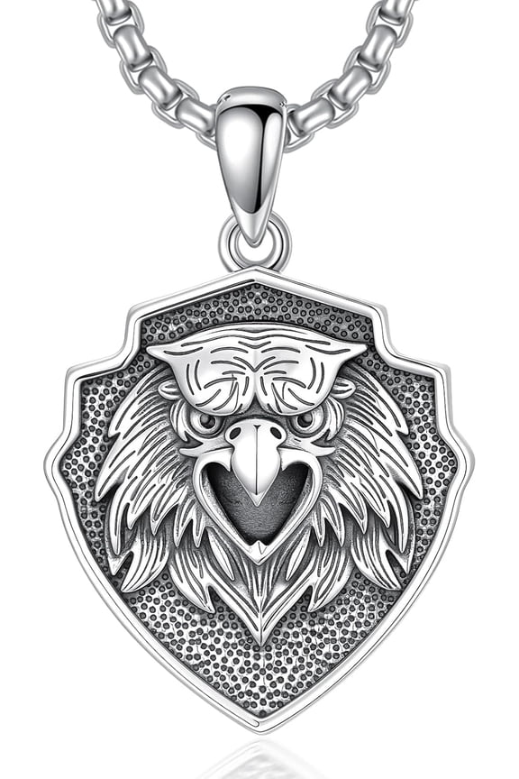 Necklace for Men 925 Sterling Silver Shield Fish Hook Amulet Necklaces Viking Shield Jewelry Christmas Gifts for Him