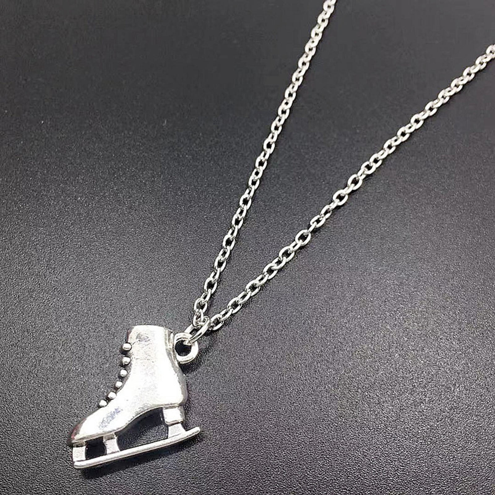 Necklace for Women Skater Earrings Ice Skate Pendant Jewelry Figure