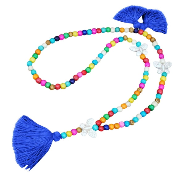 Necklace for Women Women Tassel Wooden Beads Necklace Pendant Bohemian Chain Jewelry Accessory Gift for Women
