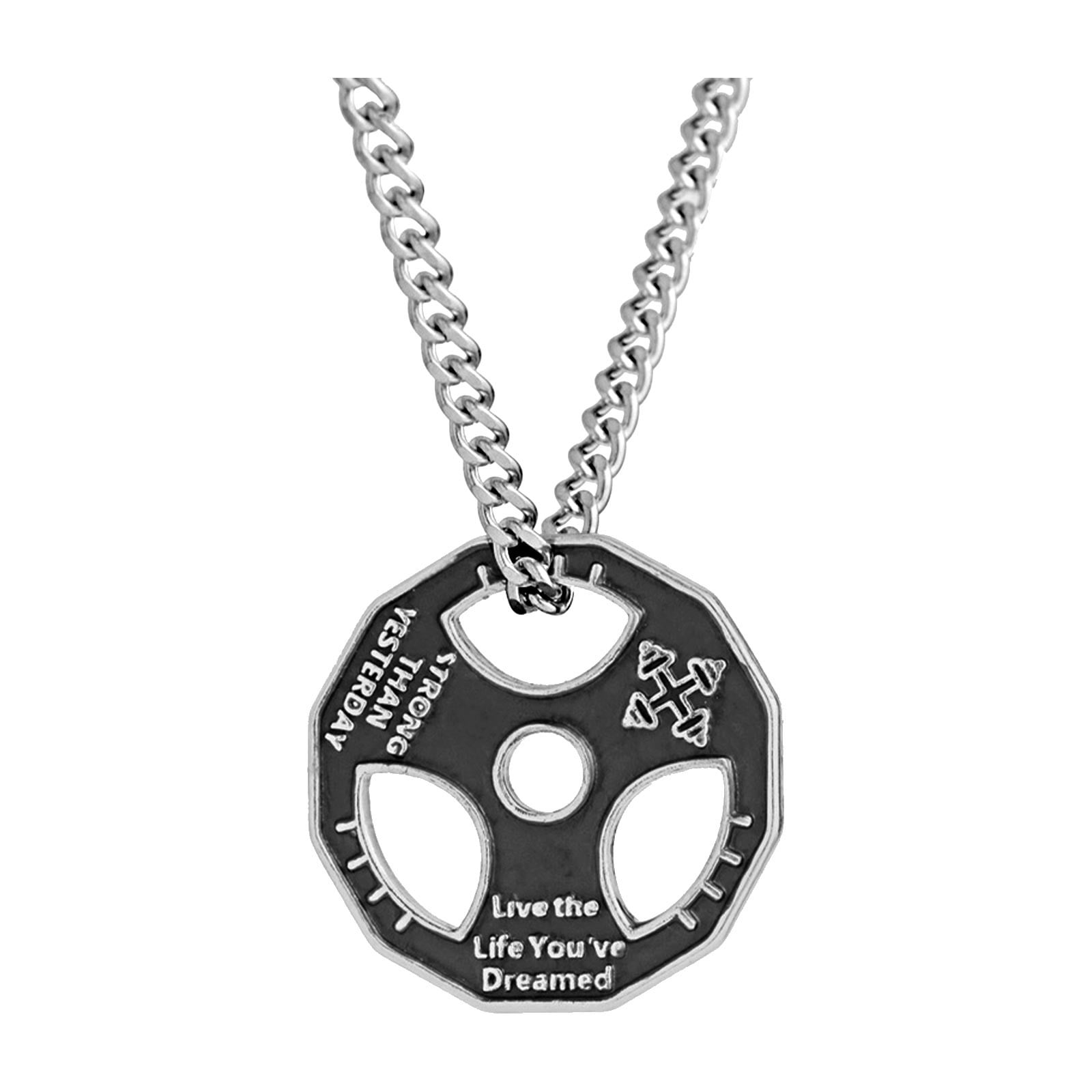 Necklaces For Women Dumbbell Pendant Necklace Titanium Stainless Steel