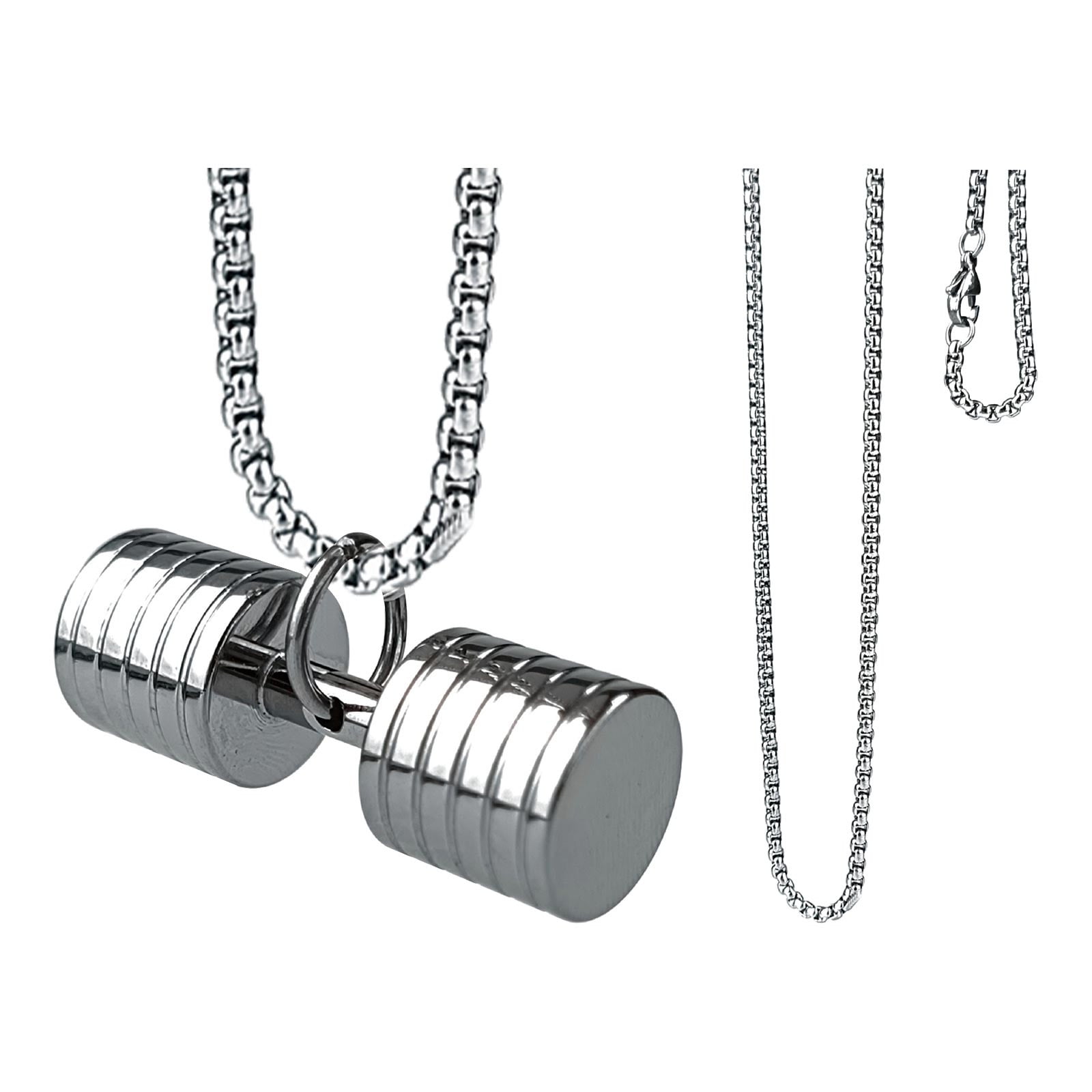 Necklaces For Women Dumbbell Pendant Necklace Titanium Stainless Steel