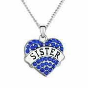 CICISIMP Necklaces For Women Silver Sterling Sisters Heart Necklace Alloy Peach Heart Alphabet Chain