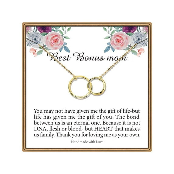 Necklaces Gifts for Women Best Bonus Mom Gifts Necklace 14K Gold Plated Infinity Circle Necklace Gifts for Mom Mother Jewelry Gifts
