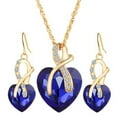 thumbnail image 1 of Necklaces & Pendants 2017 Fashion Jewelry Sets for Women Crystal Heart Necklace Earringswedding (Blue ), 1 of 3