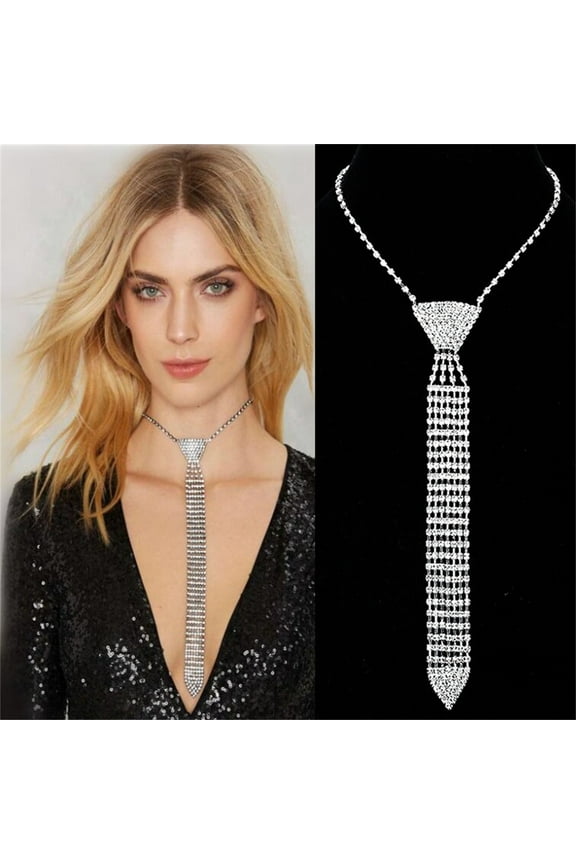 Necklaces & Pendants - Elegant Bling Bow Tie Choker Necklace for Women - Fashion Jewelry Statement Piece 180 Character Range