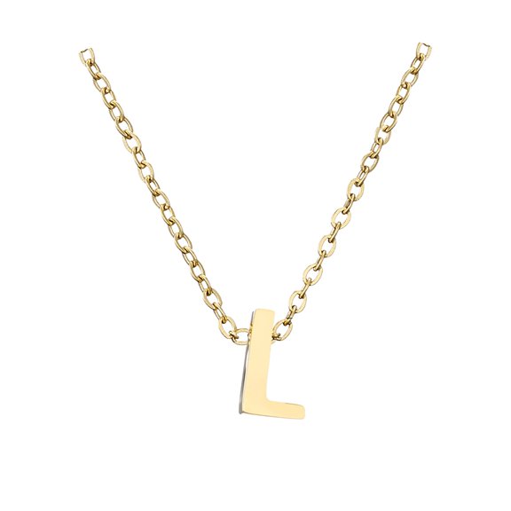 Necklaces & Pendants Elegant Gold Initial Necklace for Women A–Z Alphabet Letter Pendant Jewelry, 45+5cm, GoldL