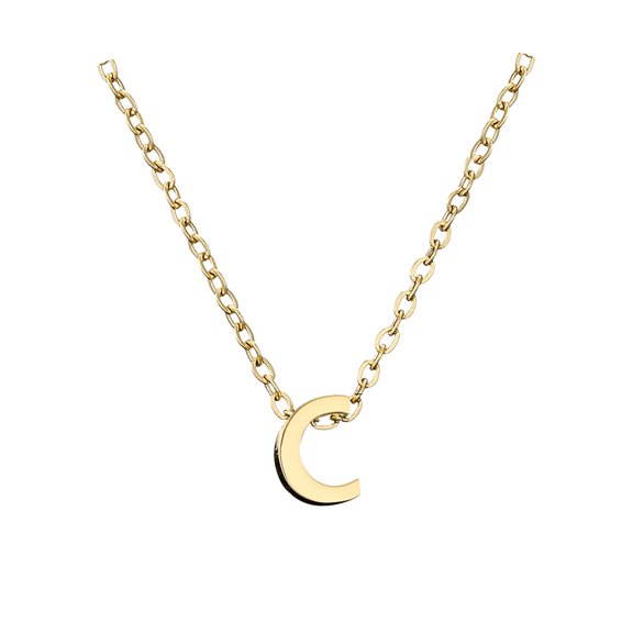 Necklaces & Pendants Gold Initial Necklace for Women A–Z Alphabet Letter Jewelry for and Adults Elegant Gold Charm Necklace Minimalist Personalization, 45+5cm, GoldC