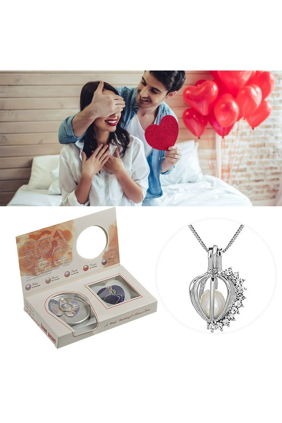 Necklaces & Pendants Pearls Craft Kit DIY Necklace Making Set Cage Lock Pearl Workshop for and Lovers