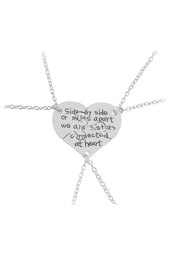Necklaces & Pendants Versatile Three-Part Gold Silver Necklace Set with Interchangeable for Shared Bonds 3PCS, 4 cmx4.5 cm, Silver