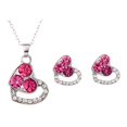 thumbnail image 1 of Necklaces Pendants for Women Girls Earrings Set Colorful Full Diamond Love Heart Shaped Female Earrings Necklace Pendant, 1 of 1