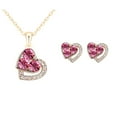 thumbnail image 1 of Necklaces Pendants for Women Womens Heart-shaped Crystal Female Jewelry Set With Ear Studs NeckGifts Valentine's Day Gifts Clearance, 1 of 1