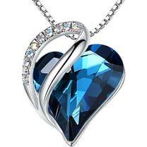 Necklaces for Women, Infinity Love Heart Pendant with Birthstone Crystals, Jewelry Gifts for Wife, Silver Plated 18   2 inch Chain, Birthday or Chrismas Holiday Gift for Her, Mom, Girlfriends
