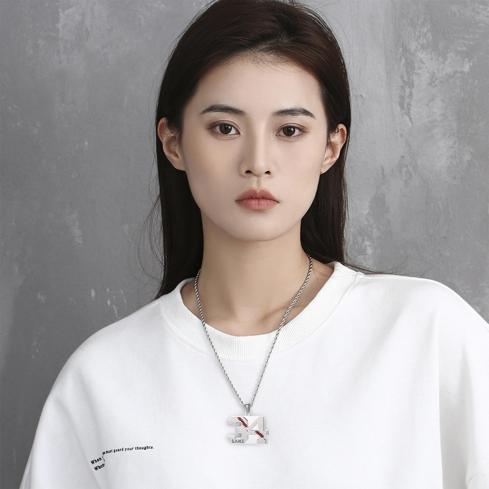 Necklaces for Women Outdoor Sports Number Long Necklace Fashion