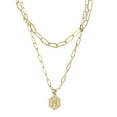 Necklaces for Women Real 26 Initial Hexagon Necklace For Women Gold
