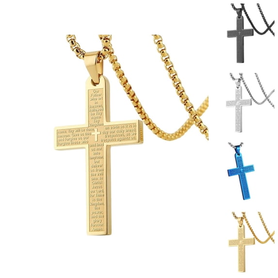 Necklaces for Men Women 2026 Fashion Christian Cross Pendant Necklace Jewelry Gift