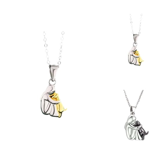 Necklaces for Women 2026 Fashion Cute Hugging Dog Pendant Necklace Dog Lovers Jewelry Gift