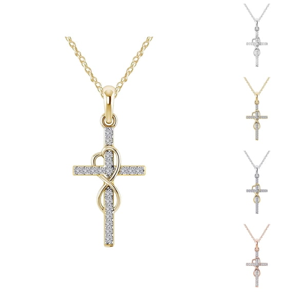 Necklaces for Women 2026 Fashion Shiny Rhinestone Christian Cross Pendant Necklace Jewelry Gift