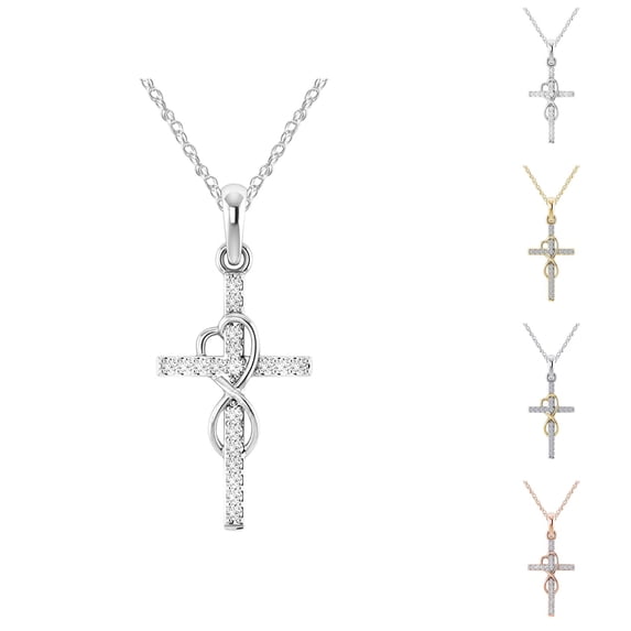 Necklaces for Women 2026 Fashion Shiny Rhinestone Christian Cross Pendant Necklace Jewelry Gift