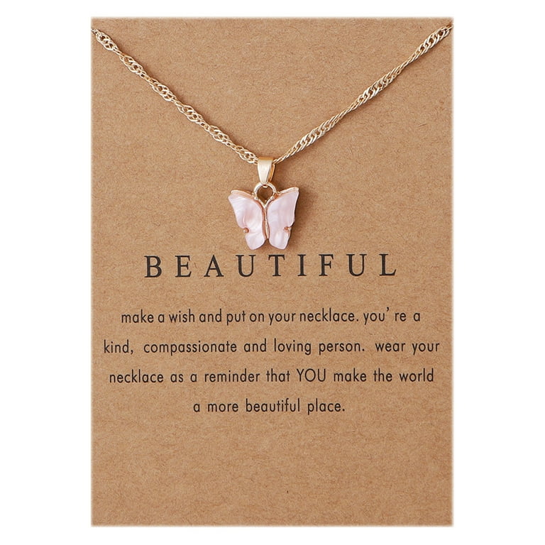 Necklaces for Women Acrylic Butterfly Pendant Necklace Clavicle