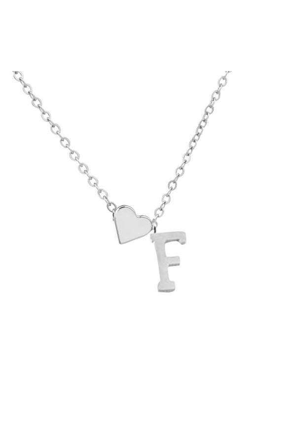 Necklaces for Women Clearance Sterling Silver 925 Initial Heart Necklace Heart Letter Necklace Personalized Monogram Necklace 1Pc