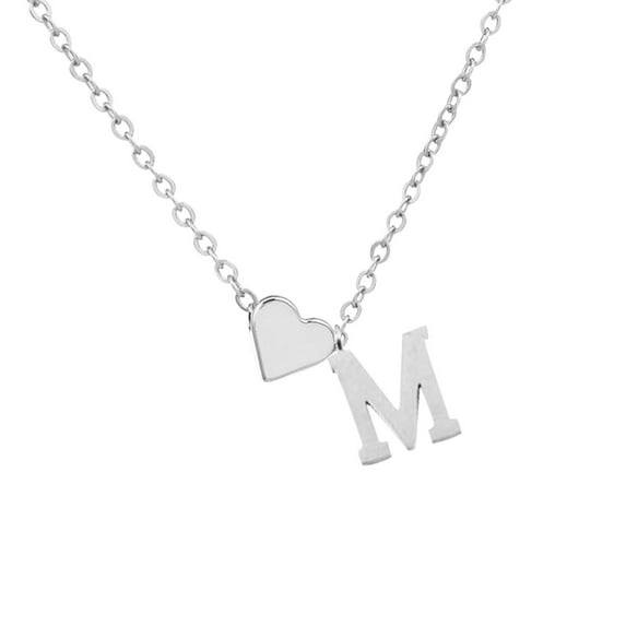 Necklaces for Women Clearance Sterling Silver 925 Initial Heart Necklace Heart Letter Necklace Personalized Monogram Necklace 1Pc