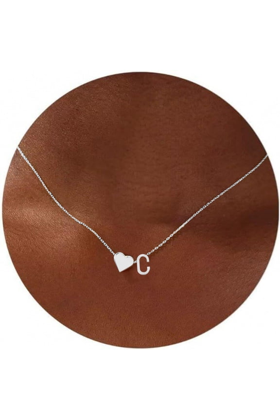Necklaces for Women Clearance Sterling Silver 925 Initial Heart Necklace Heart Letter Necklace Personalized Monogram Necklace 1Pc