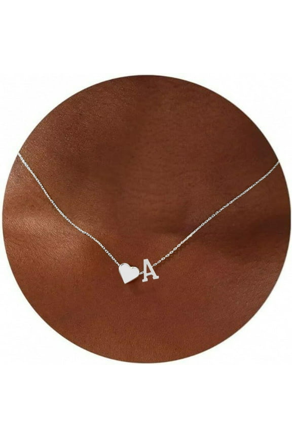 Necklaces for Women Clearance Sterling Silver 925 Initial Heart Necklace Heart Letter Necklace Personalized Monogram Necklace 1Pc