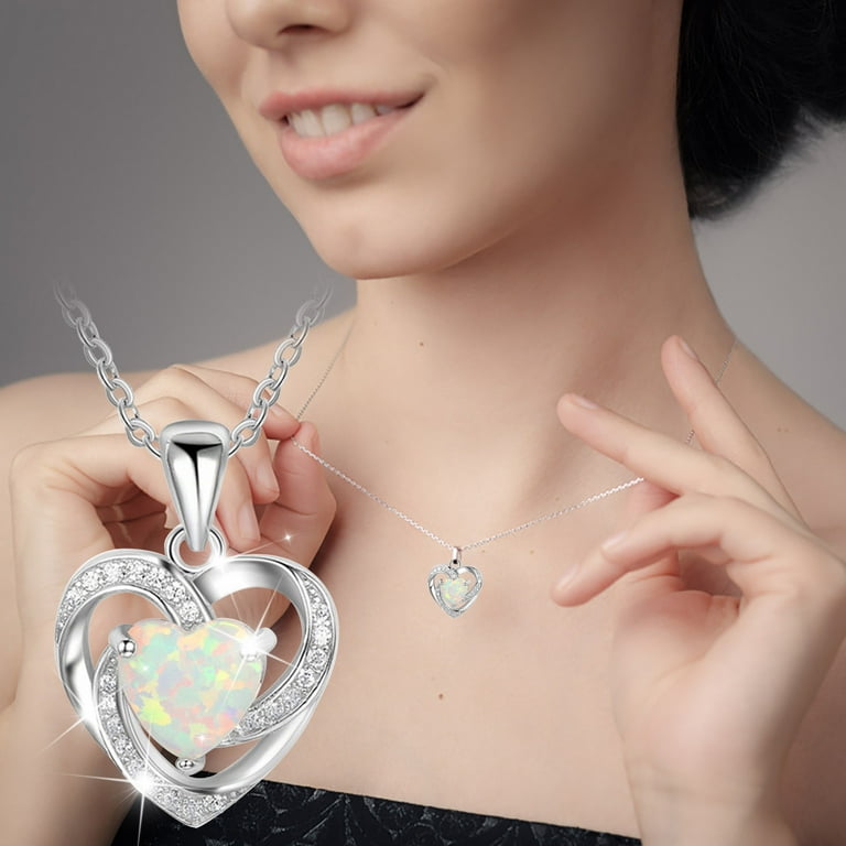 Heart-Shaped Diamond Pendant Necklace