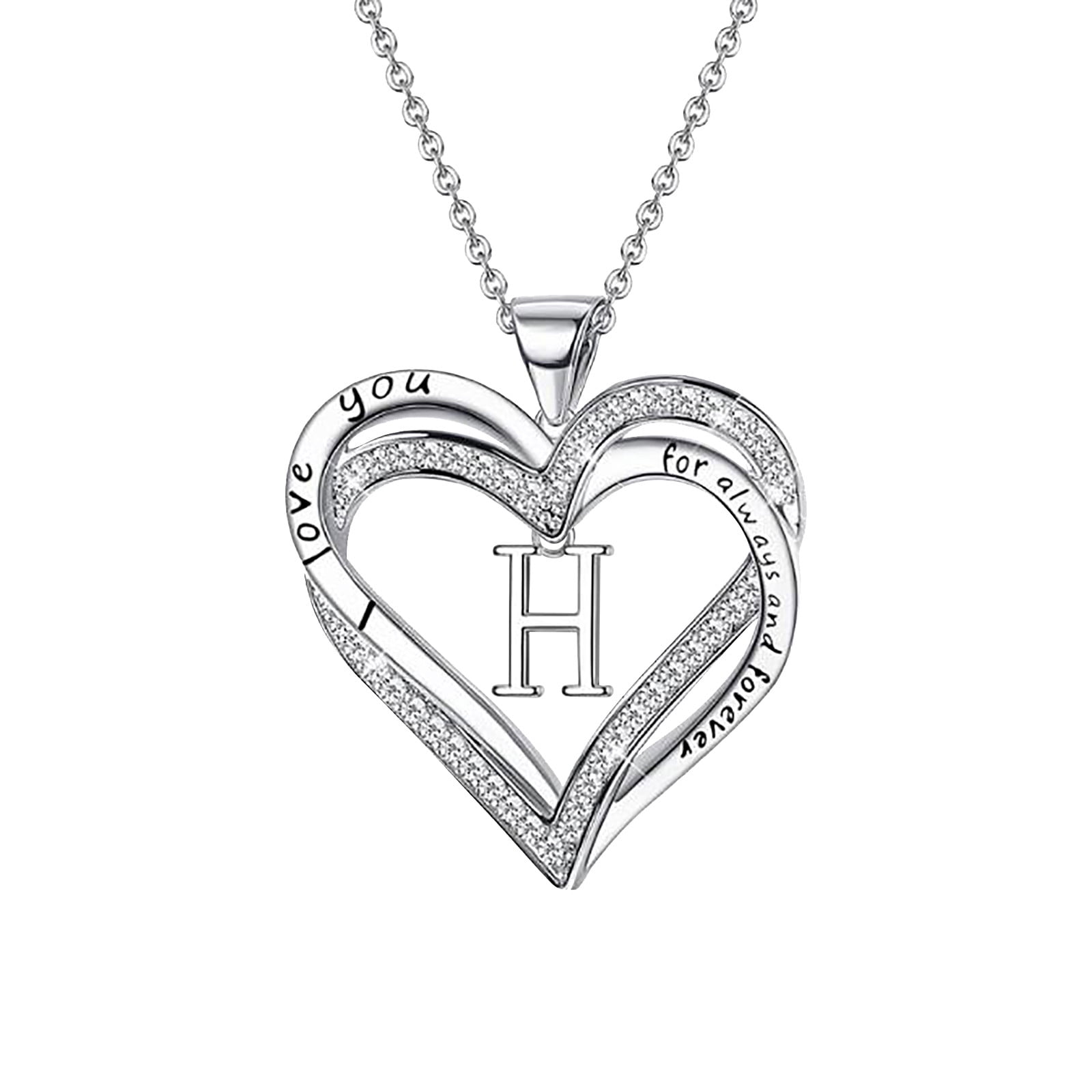 Double Heart Diamond Pendant in 10K White Gold (0.05ct tw) – Ann-Louise  Jewellers
