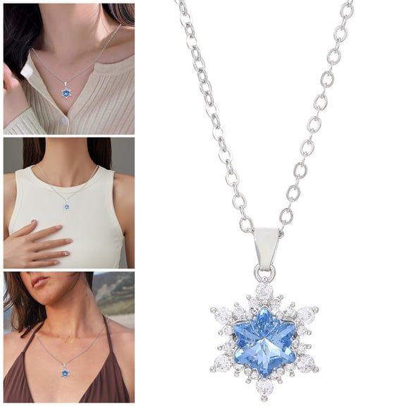 Necklaces for Women Jewelry for Women Christmas Snowflake Zircon Pendant Necklace Accessories For Daily For Christmas For Present