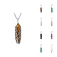 thumbnail image 1 of Necklaces for Women Men 2026 Fashion Wire Wrapped Hexagonal Natural Stone Pendant Necklace Jewelry Gift, 1 of 9