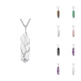 thumbnail image 1 of Necklaces for Women Men 2026 Fashion Wire Wrapped Hexagonal Natural Stone Pendant Necklace Jewelry Gift, 1 of 7