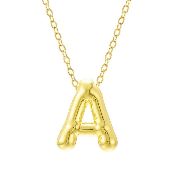 Necklaces for Women Trendy Jewelry for Women Ladies' Initial Necklace Cute Gold Plated Letters Name Inflatable Balloon Design Youth Jewelry