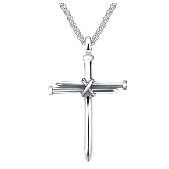 Necklaces for Womennecklaces & Pendants Men's Stainless Steel Nail Pendant Necklace with 24 Inch Chain Polished Silver