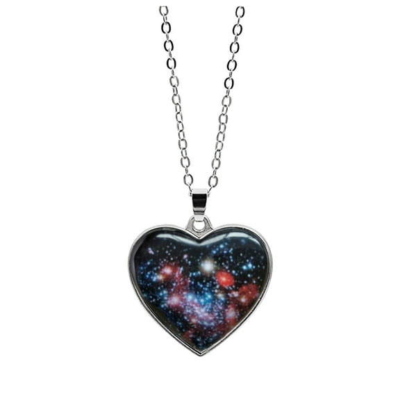 Necklaces for Womennecklaces & Pendants Solar System Planet Galaxy Double Sided Necklace Universe Heart Pendant Necklace