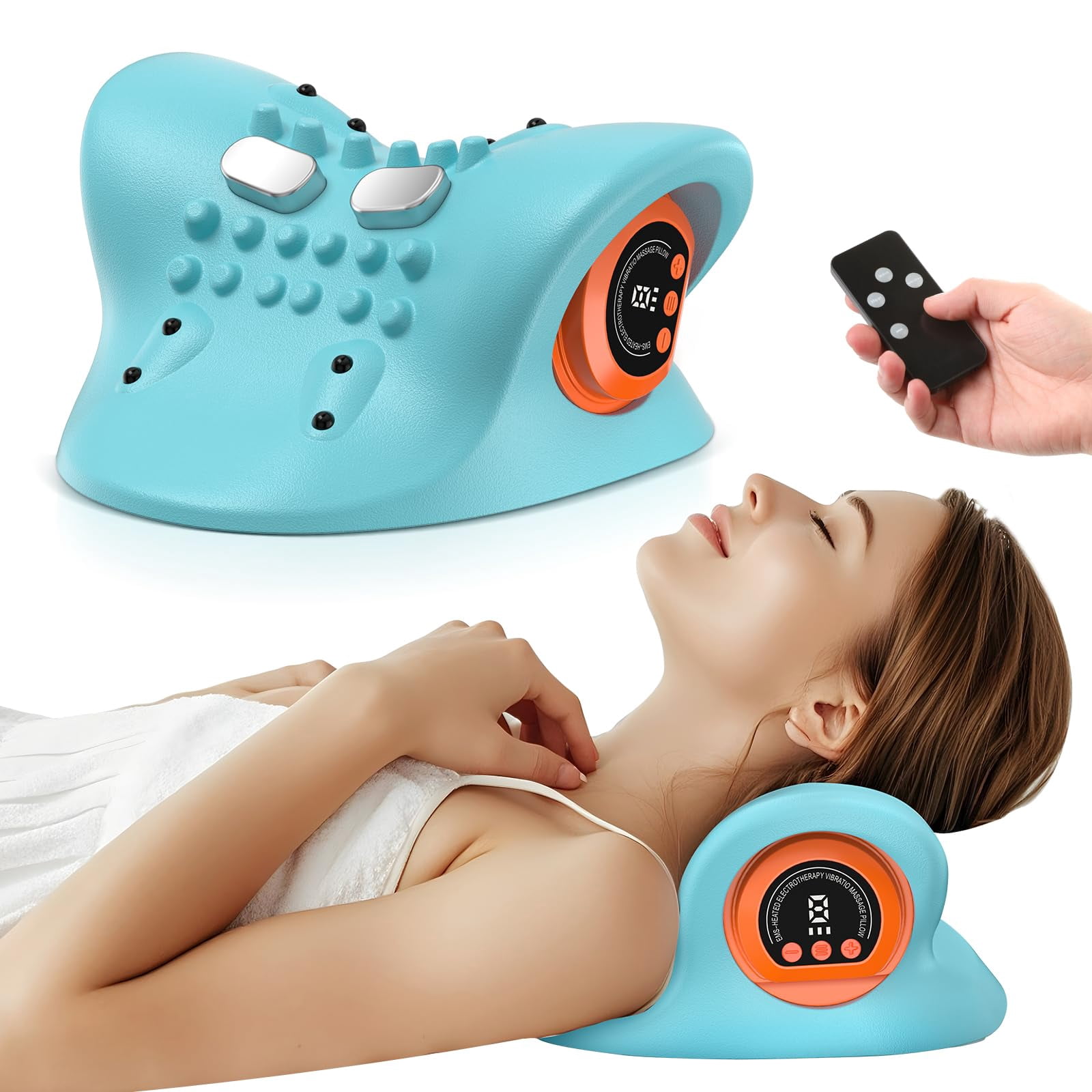 Neckline 4-in-1 Massager,Portable Massager with Heat &Comfortable Stretching–Adjustable Intensity for Neck & Shoulder Relaxation at Home, Office