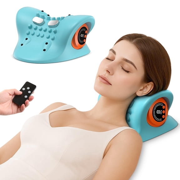 Neck 4-in-1 Massager,Upgrade 26° Angle Neck Massager Pillow with Heat, 3 Modes and Multi-Directional Stretch, for Neck & Shoulder Relief